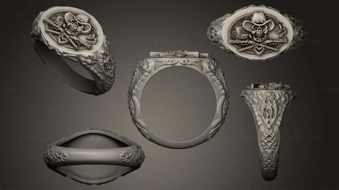 Ювелирные перстни и кольца (Кольцо с черепом, JVLRP_0040) 3D модель для ЧПУ станка